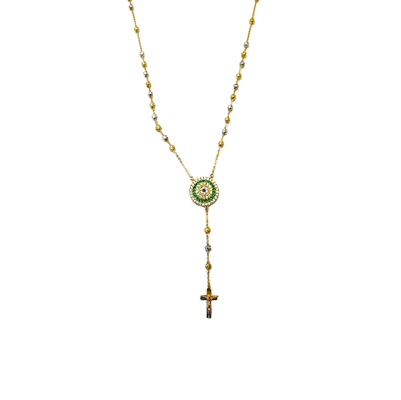 Customizable Necklace with Birthstone Charms-Fancy Rosary Necklace (14K)