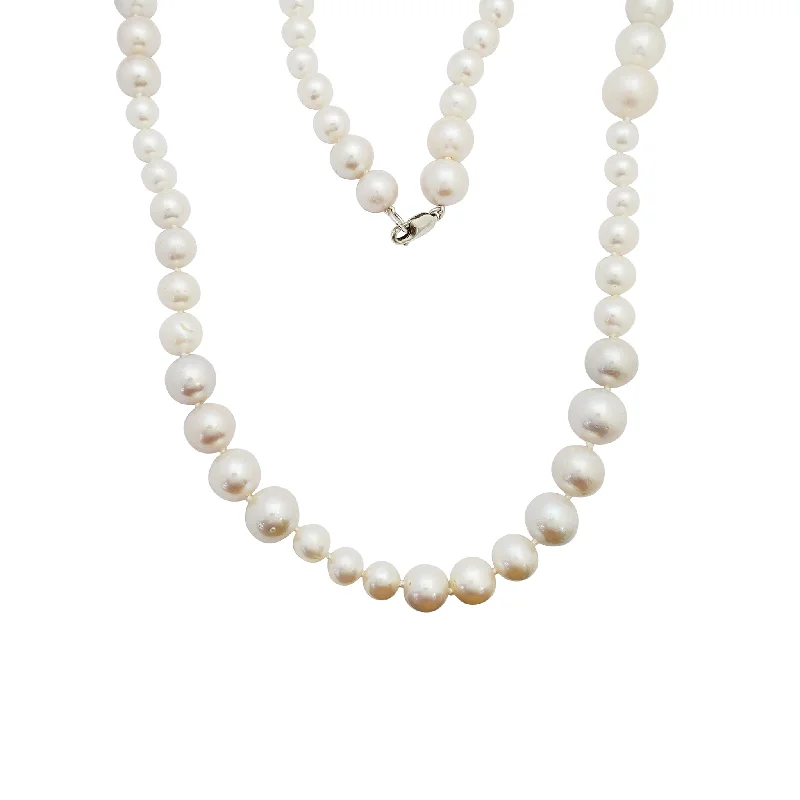 Sparkling Crystal Necklace for Formal Occasions-Pearl Necklace (Silver)