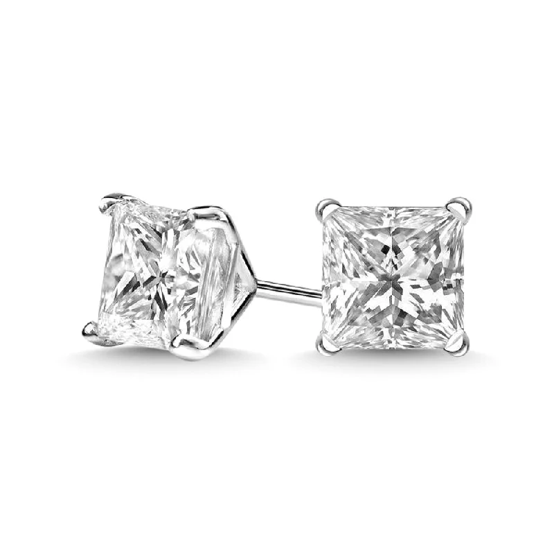 Long Gold Earrings for Formal Wear-14K White Gold 2/5 Ct.Tw. Premium Diamond Stud Earrings