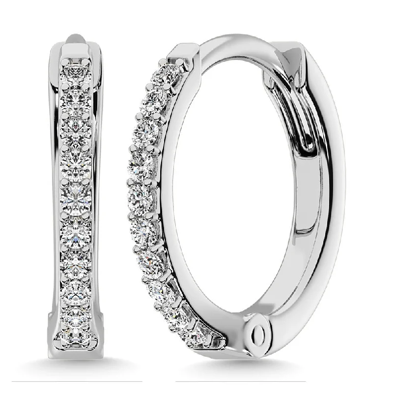 Matching Earrings and Necklace Set-Diamond 1/3 Ct.Tw. Hoop Earrings in 10K White Gold