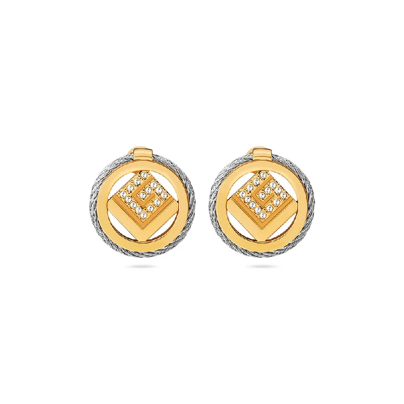 Unique Geometric Earrings for Women-Camille Two Tone Earrings