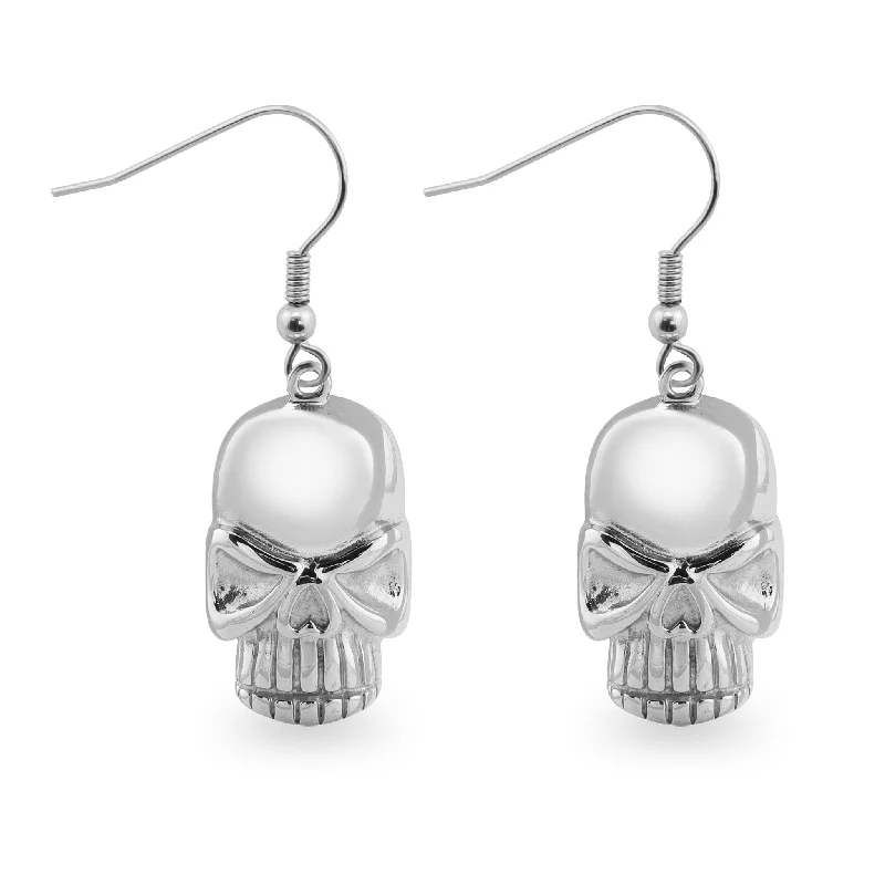 Customizable Earrings for Every Occasion-Stainless Steel Skull Wire Earrings / ERC1014