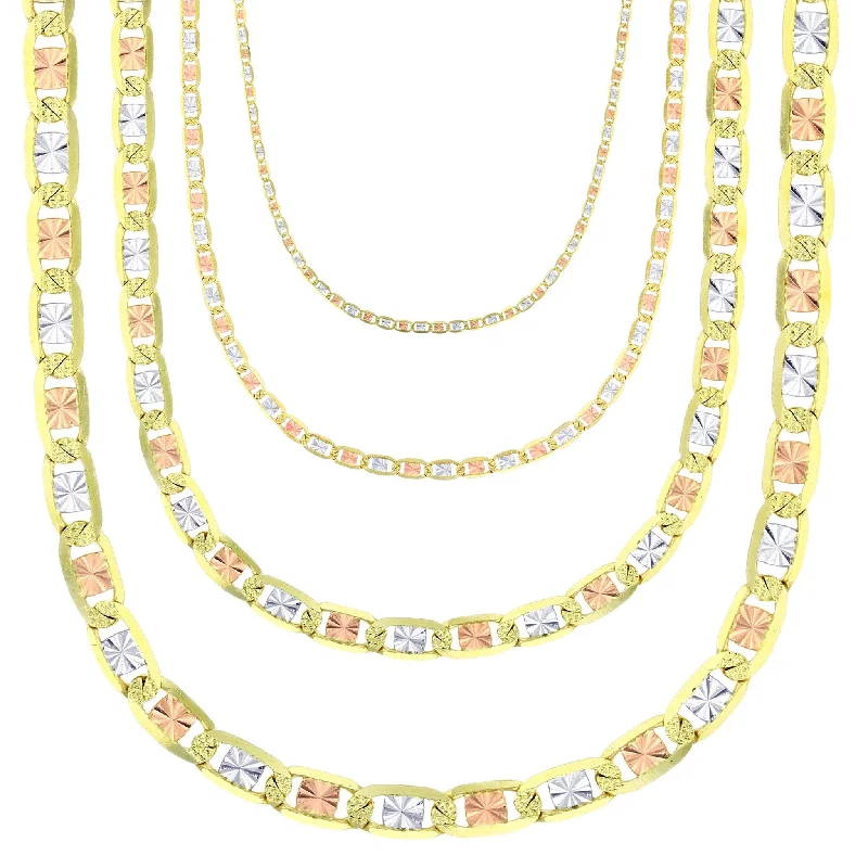 Modern Crystal Necklace for Fashionistas-Tri-Color Valentino Necklace (10K)