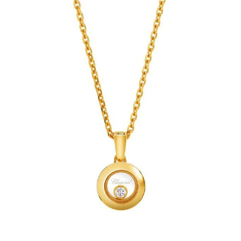 Unique Gold Pendant Necklace for Women-Happy Diamonds Icons 18ct Yellow Gold Round Pendant