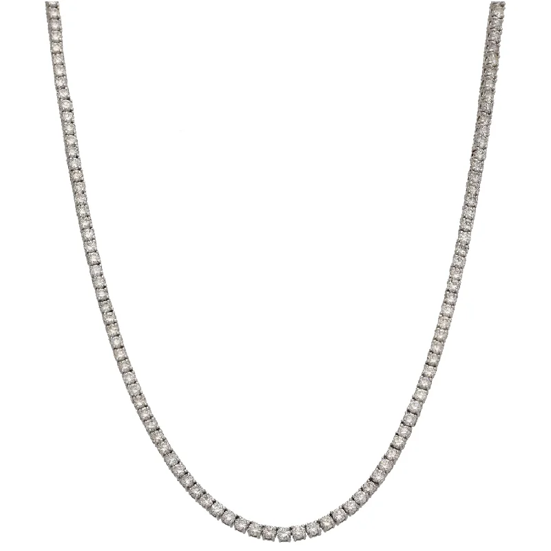 Personalized Bar Necklace for Special Gifts-9ct White Gold 10.00ct Diamond Fancy Necklace 18"