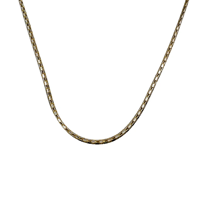 Classic Gemstone Necklace for Casual Wear-[Lightweight] Two-tone Round Franco Chain (14K)