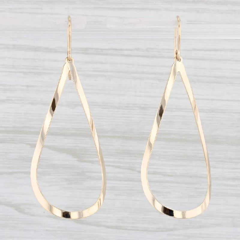 Elegant Silver Chandelier Earrings-Teardrop Dangle Earrings 14k Yellow Gold Hook Post Drops