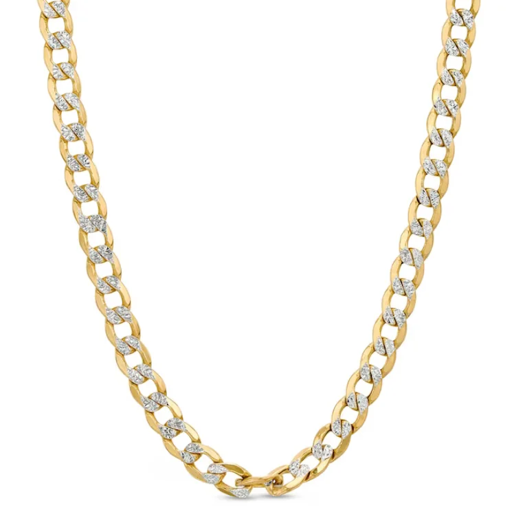 Fashionable Silver Necklace for Formal Events-Diamond cut- Miami Cuban Chain (14K)