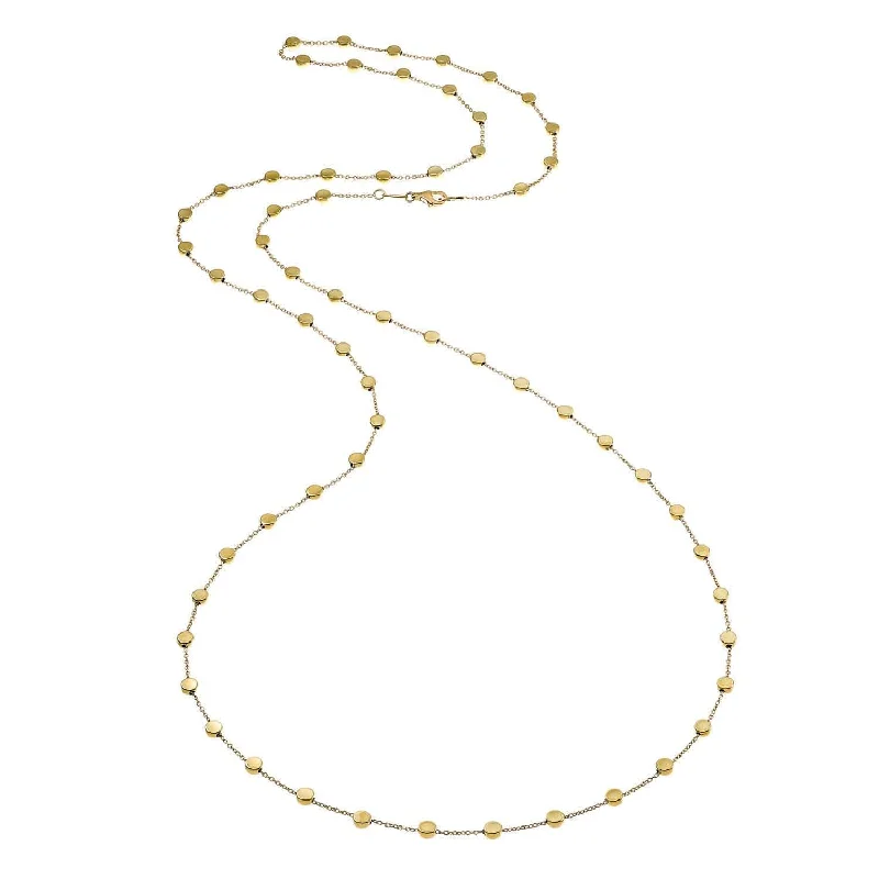 Long Silver Necklace with Small Charms-Armillas Glow 18ct Yellow Gold Flat Circle 90cm Necklace