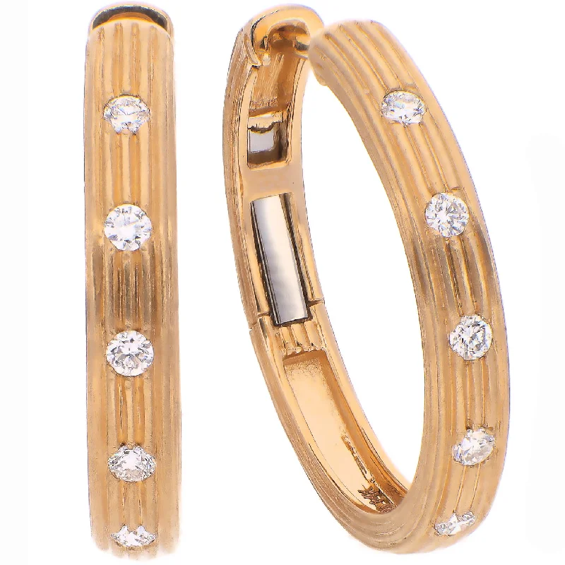 Black Hoop Earrings for Women-Noam Carver Fine Jewelry 14K Yellow Gold Diamond Hoop Earrings