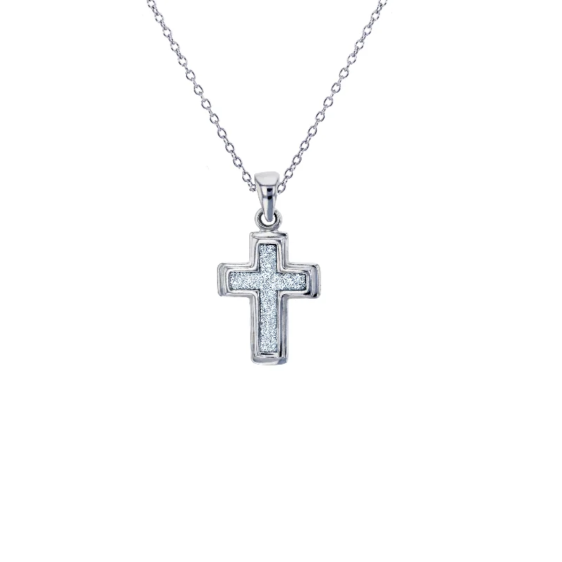 Adjustable Silver Necklace with Pendant-Cross Necklace (Silver)