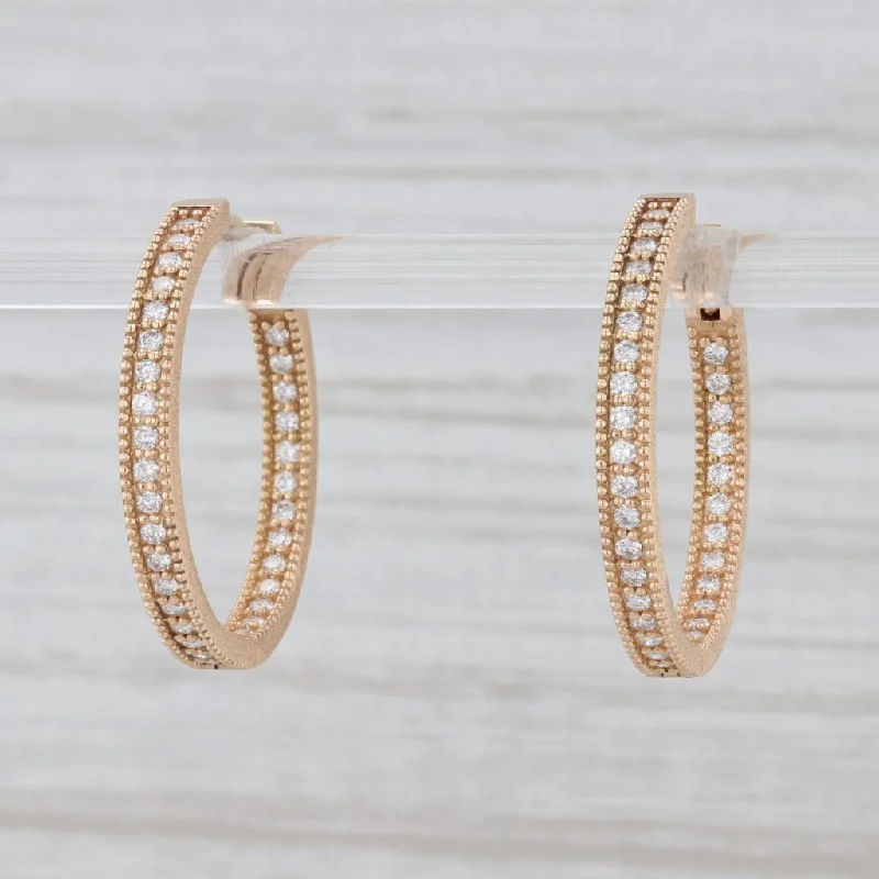 Trendy Gold Earrings for Women-New Nina Nguyen Gemma 0.70ctw Diamond Inside Out Hoop Earrings 18k Yellow Gold