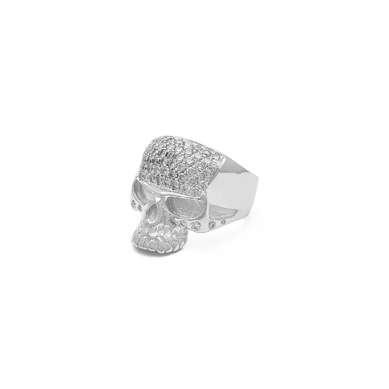 Custom Birthstone Ring for Bridesmaids Gifts-Diamond Skull Head Ring