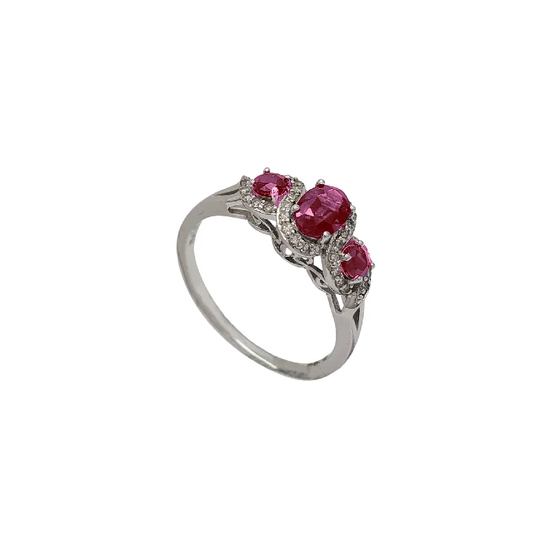 Classic Solitaire Engagement Ring for Brides-Diamond & Ruby Engagement Ring (14K)