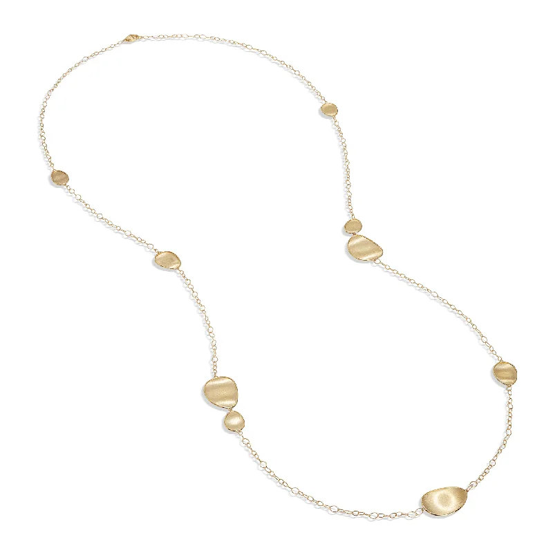 Designer Gold Necklace with Diamonds-Lunaria 18ct Yellow Gold Sautoir Necklace