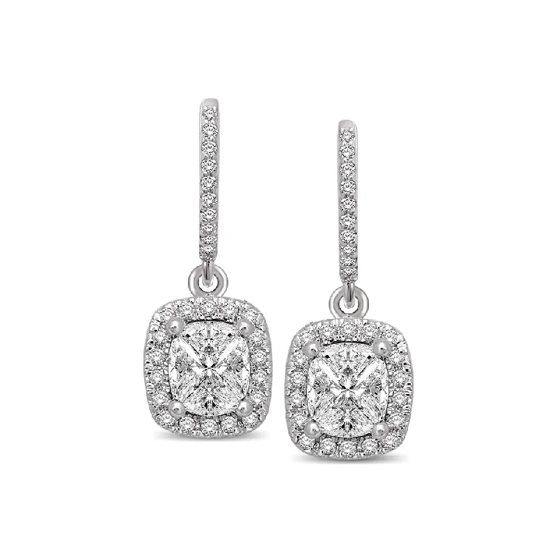 Elegant Drop Earrings for Parties-Lovecuts 14K White Gold 7/10 Ct.Tw.Diamond Fashion Earrings