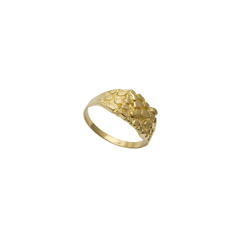 Personalized Family Ring with Multiple Stones-Textured Nugget Ring (14K)