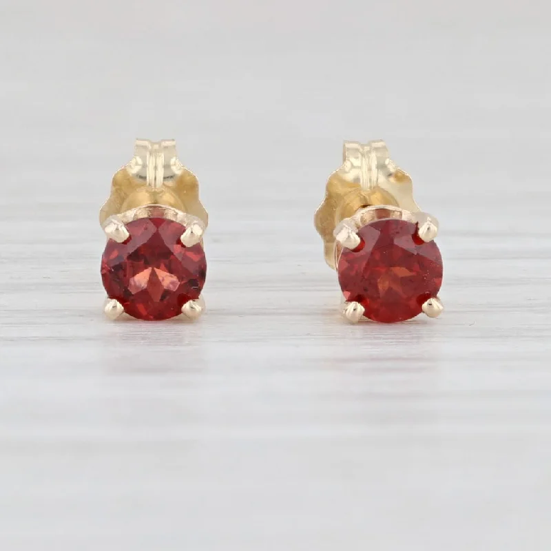 Elegant Drop Earrings for Parties-New 0.61ctw Round Garnet Stud Earrings 14k Yellow Gold January Birthstone