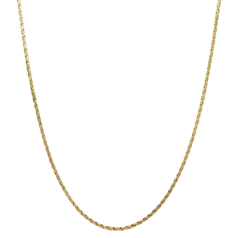 Sparkling Necklace with Multi-colored Gems-Flat Link Vintage Chain (14K)