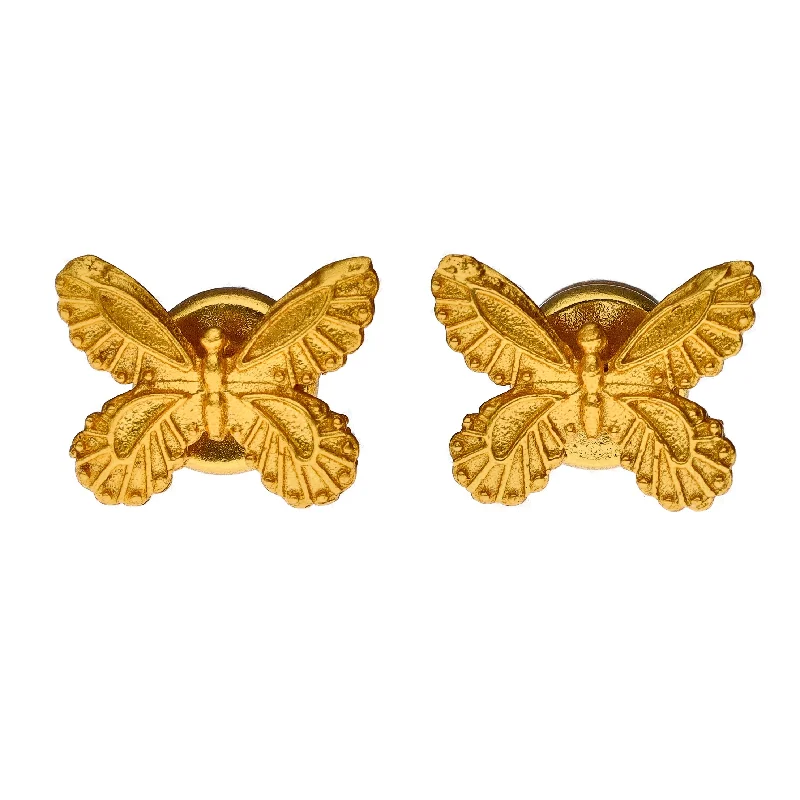 Handmade Gold Earrings for Brides-Julie Vos Butterfly Stud Earrings