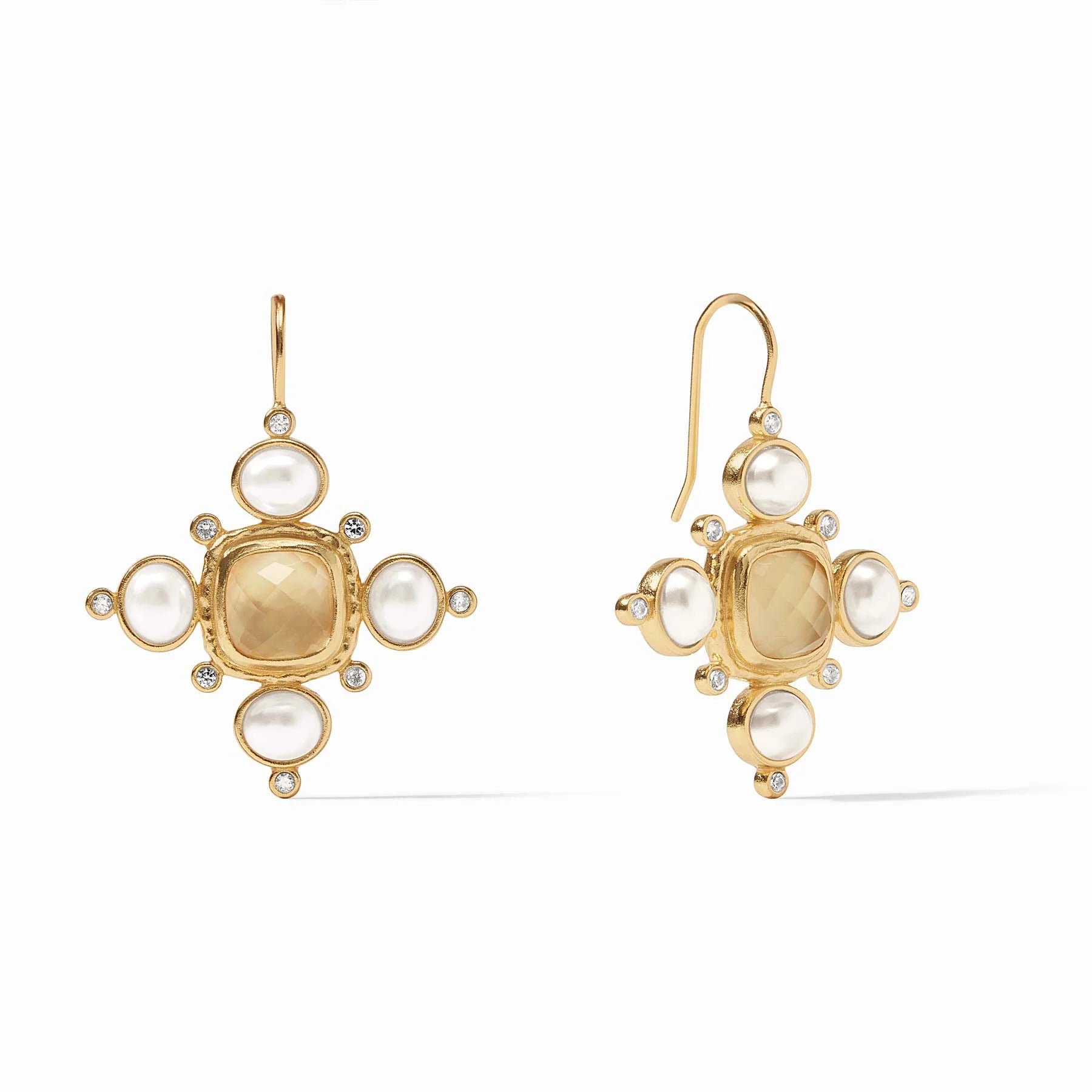 Gemstone Stud Earrings for Casual Look-Julie Vos Tudor Earrings, Iridescent Champagne