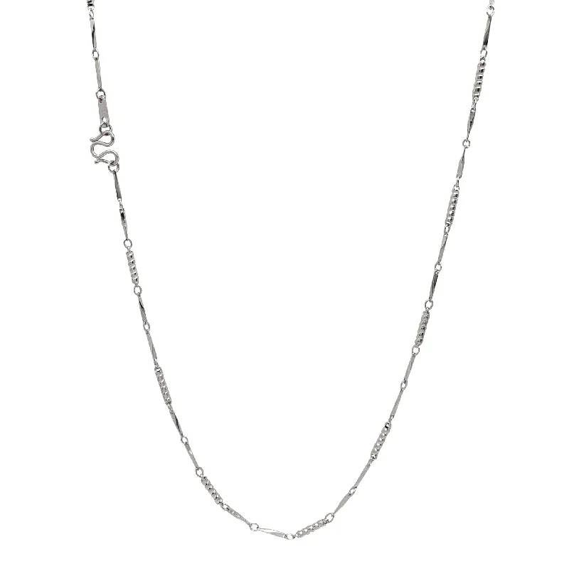 Vintage-inspired Crystal Necklace-Razo & Twist Barrel Necklace (Platinum)