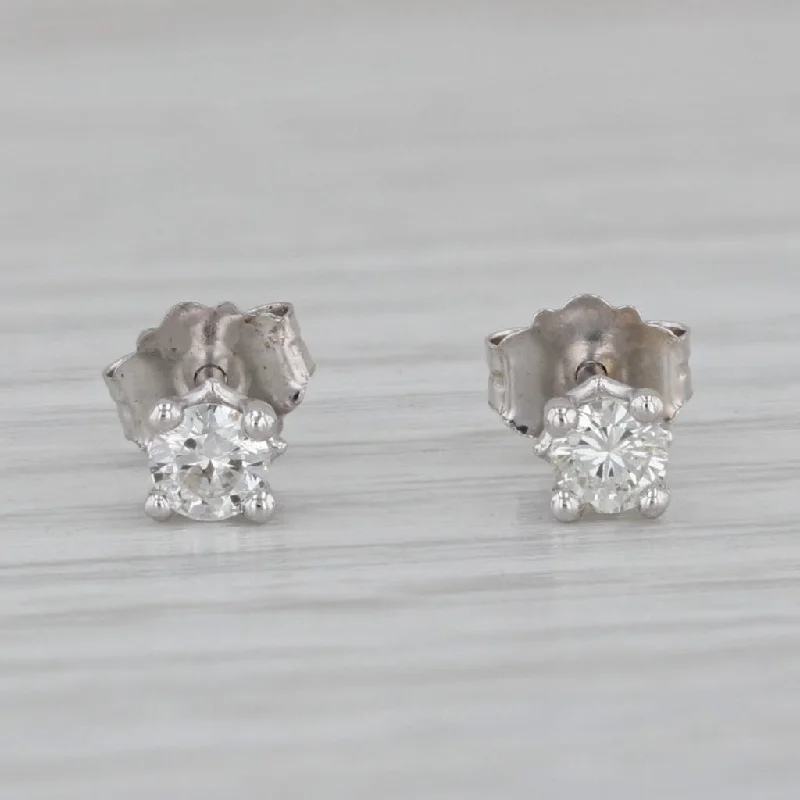 Customizable Earrings for Every Occasion-New 0.20ctw VS2 Diamond Stud Earrings 14k White Gold Round Solitaire Studs