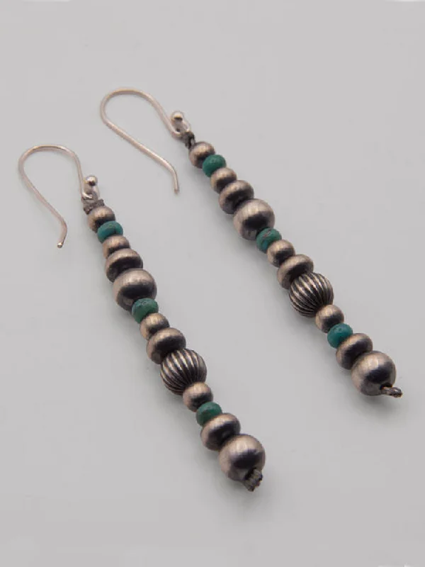 Gold Bar Earrings for Minimalist Style-10-Bead Vertical Stack Earrings by Paige Wallace