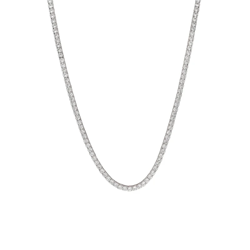 Classic Gemstone Necklace for Evening Wear-Diamond Tennis Necklace (14K)