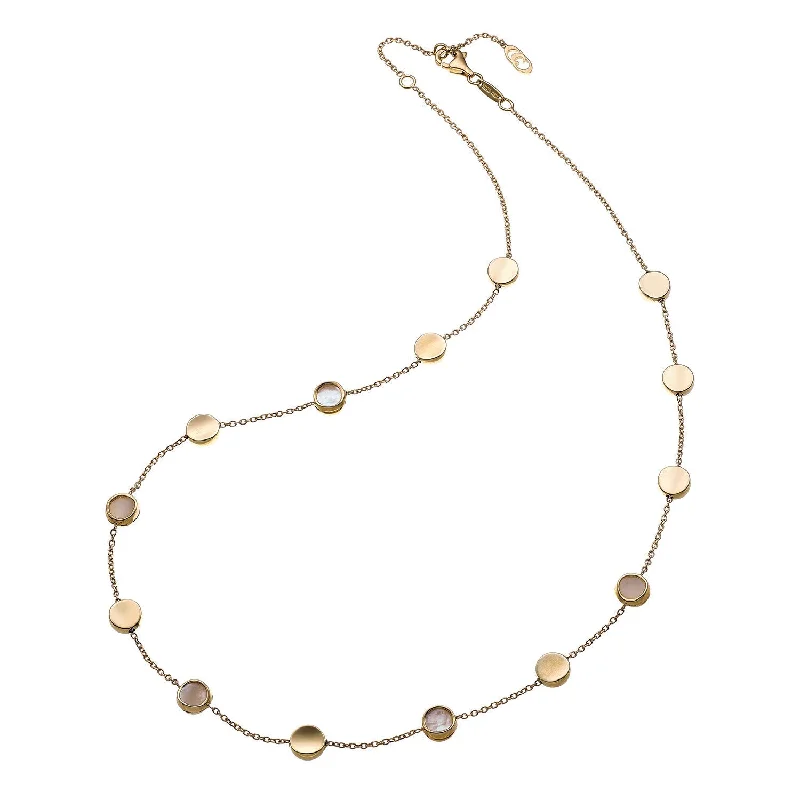 Colorful Beaded Necklace for Festivals-Armillas Glow 18ct Yellow Gold Flat Multi Circle Pearl Necklace