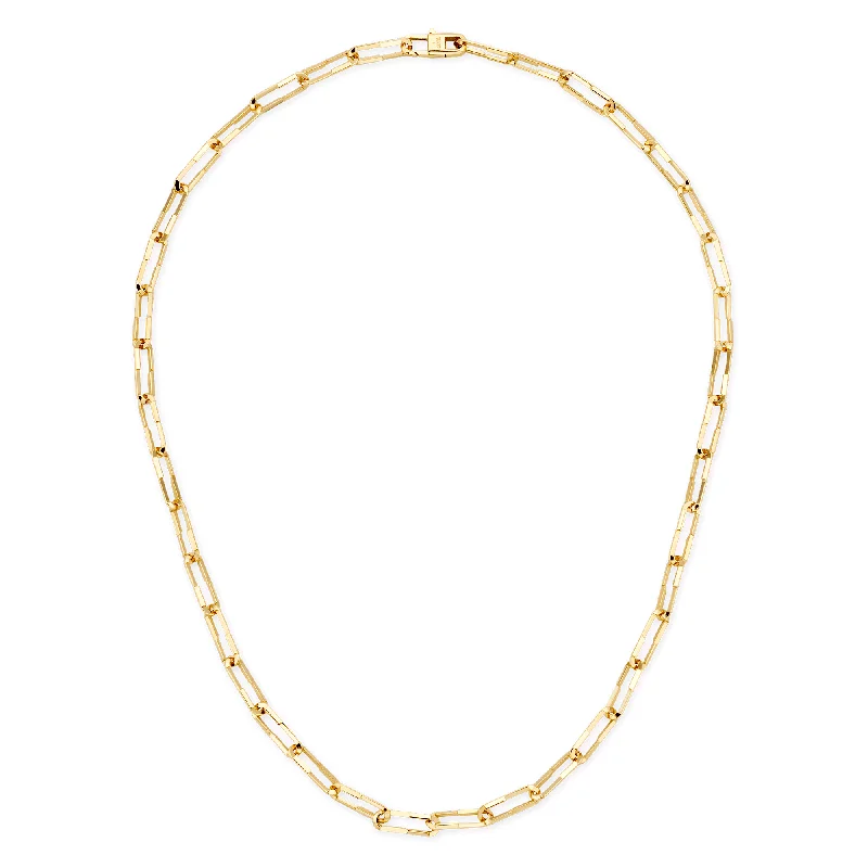 Luxury Silver Necklace with Colored Stones-Gucci Link to Love 18ct Yellow Gold Paperchain Necklace