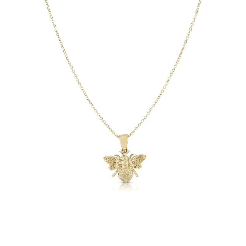 Classic Diamond Necklace for Brides-3D Glossy Bumblebee Necklace (14K)