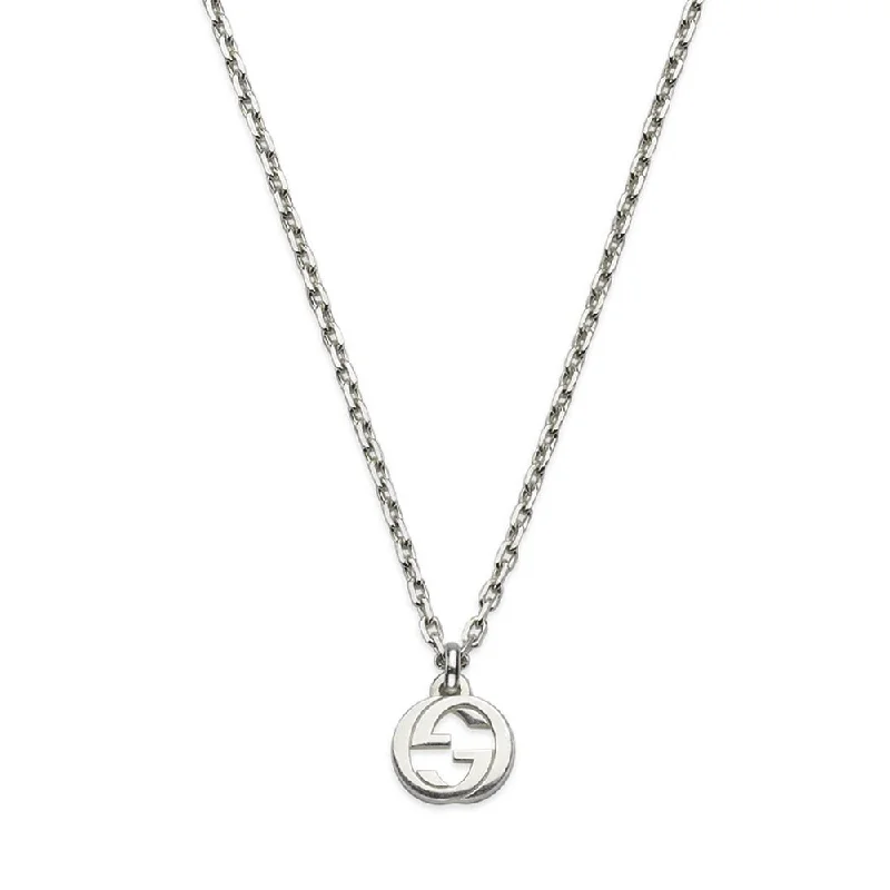 Large Pendant Necklace for Formal Look-Gucci Interlocking Sterling Silver Necklace