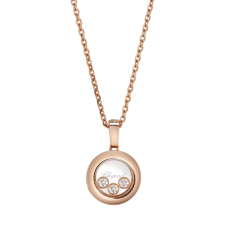 Simple Silver Necklace with Amethyst Pendant-Happy Diamonds Icons 18ct Rose Gold Round Pendant