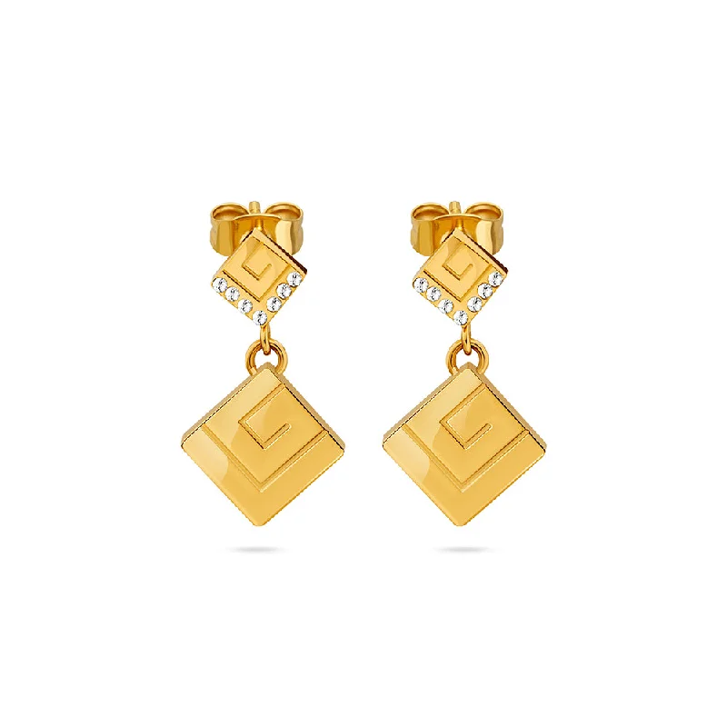 Handmade Gold Earrings for Brides-Audrey Gold Plated Earrings