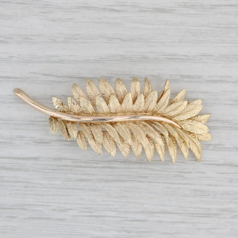 Vintage Pearl Brooch-Vintage Cartier Large Leaf Brooch 14k Yellow Gold Floral Statement Pin