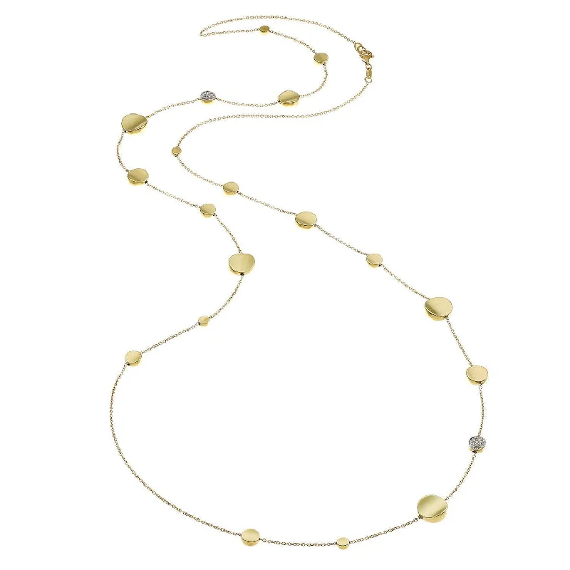 Handcrafted Pearl Necklace for Brides-Armillas Glow 18ct Yellow Gold Flat Circle 90cm Necklace