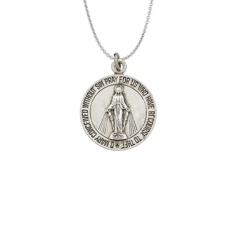 Personalized Charm Necklace for Bridesmaids-Virgin Mary Necklace (Silver)