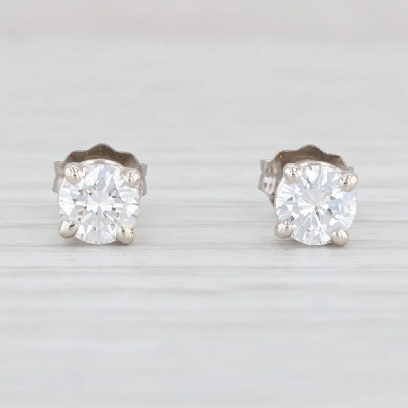 Colorful Stud Earrings for Casual Look-New 0.60ctw Diamond Stud Earrings 14k White Gold Round Brilliant Studs