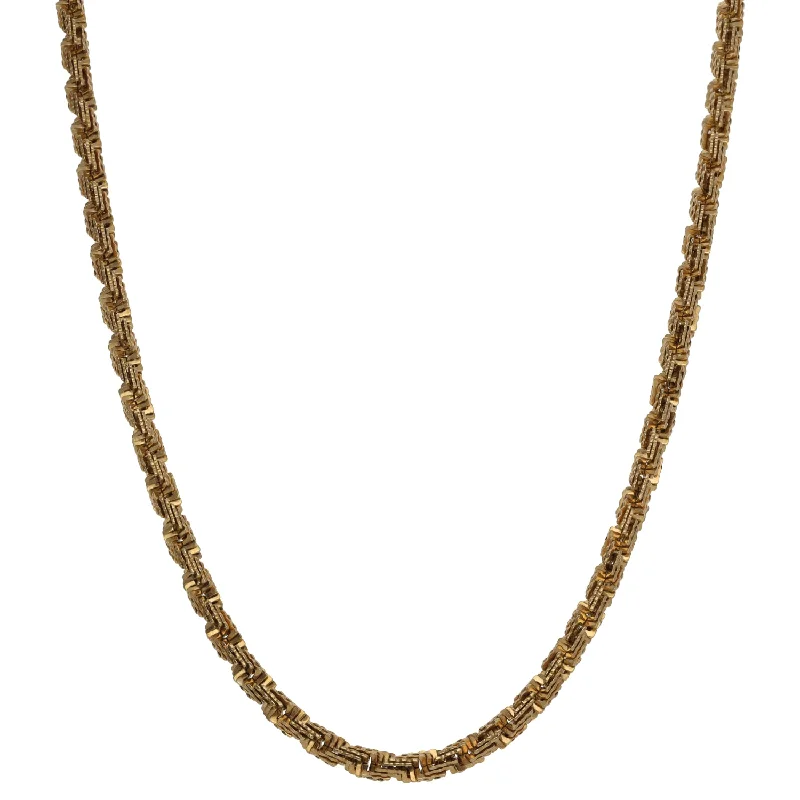 Simple Necklace with Gold Pendant for Brides-9ct Gold Fancy Necklace 24"