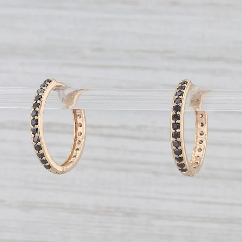 Statement Earrings for Glamorous Events-New Nina Nguyen 0.64ctw Diamond Hoop Earrings 14k Yellow Gold Hinged Snap Top