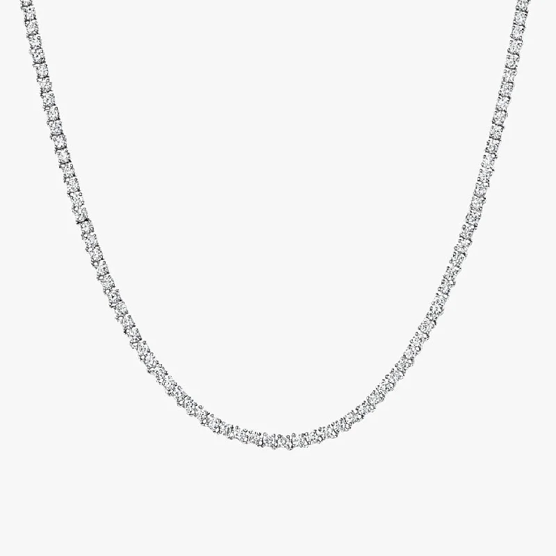 Elegant Choker Necklace with Diamond Accents-Diamond Tennis Necklace (14K)