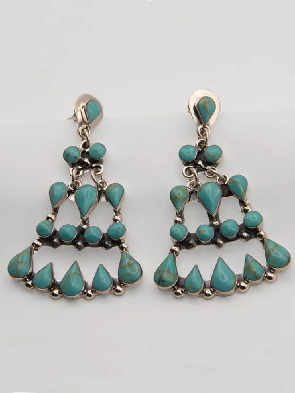 Elegant Diamond Stud Earrings-Turquoise Chandelier Earrings by Paige Wallace