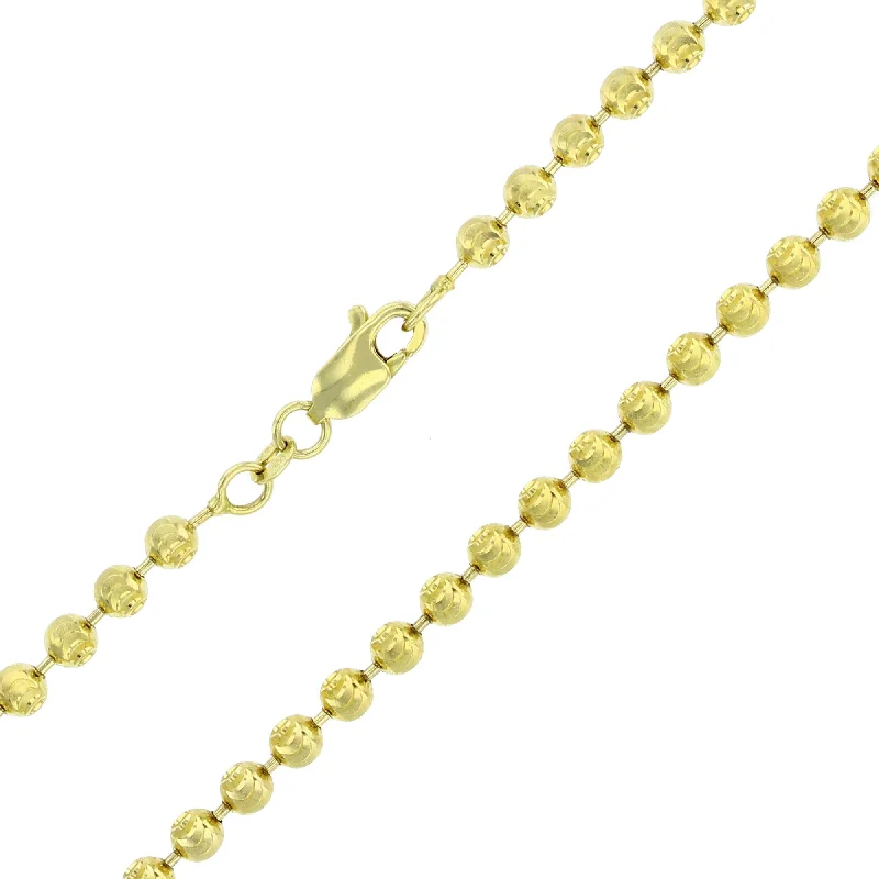 Simple Diamond Necklace for Special Occasions-Crescent Cut Ball Necklace (14K)