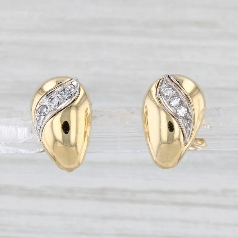 Pearl Earrings for Cocktail Parties-Diamond Teardrop Stud Earrings 18k Yellow Gold