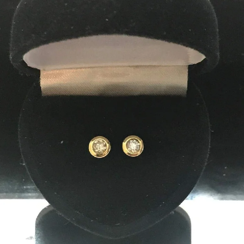 Cute Sterling Silver Earrings for Teens-14 Karat Solid Yellow Gold Diamond Cupcake Stud Earrings