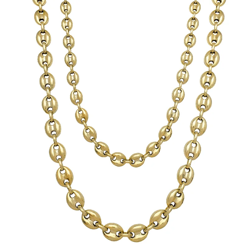 Classic Gemstone Necklace for Casual Wear-Puffy Mariner Chain (10K)