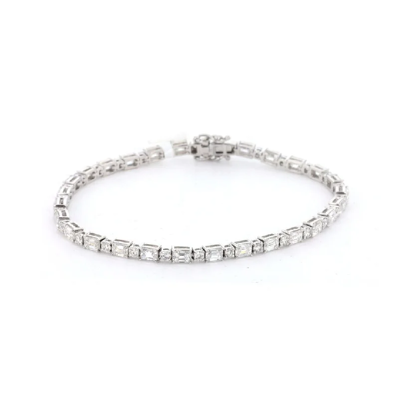 Classic Gold Bracelet with Gemstone Detail-6.60 ctw Diamond Tennis Bracelet