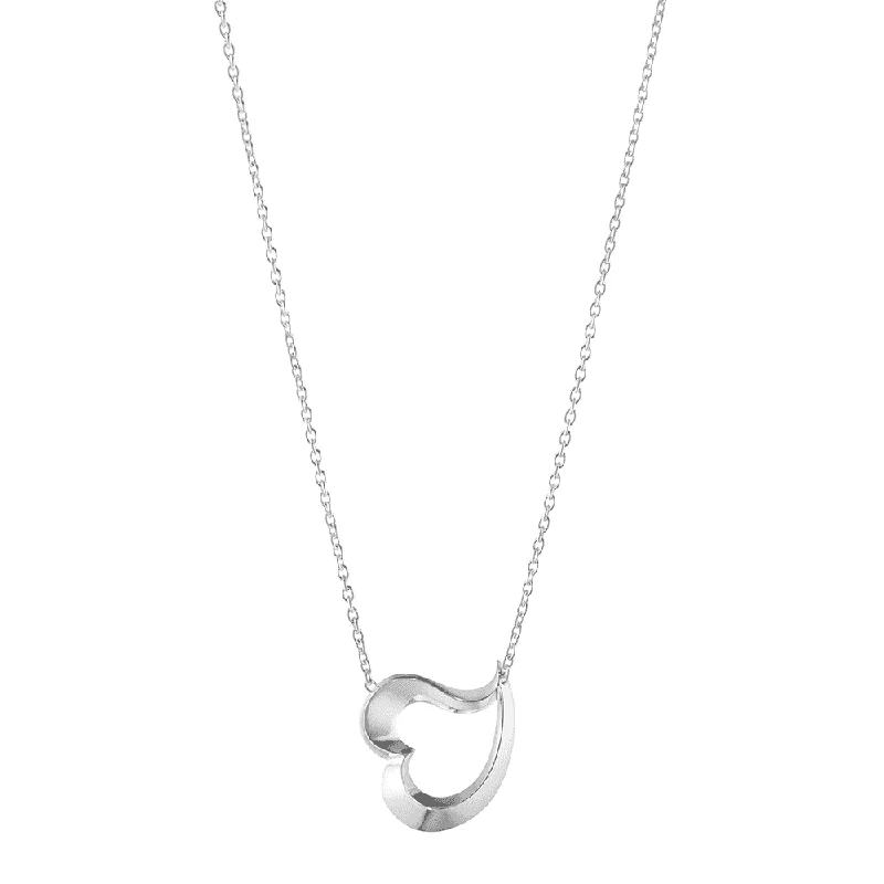 Custom Pearl Necklace with Initial Charm-Love Leaf Sterling Silver Pendant