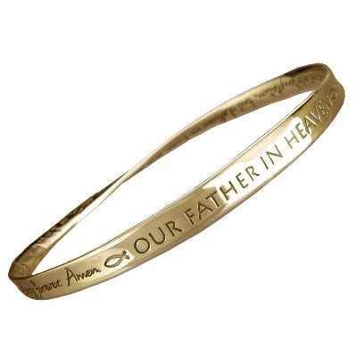 Classic Silver Bracelet with Engraved Date-LORD'S PRAYER NIV Bracelet in Sterling Silver or 14K Yellow Gold